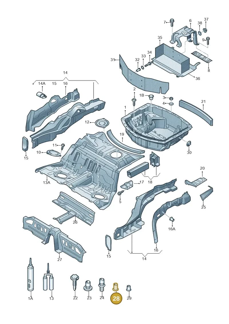 N91136501 — Audi A8 (2013-2018) diagram 696803250, position 28