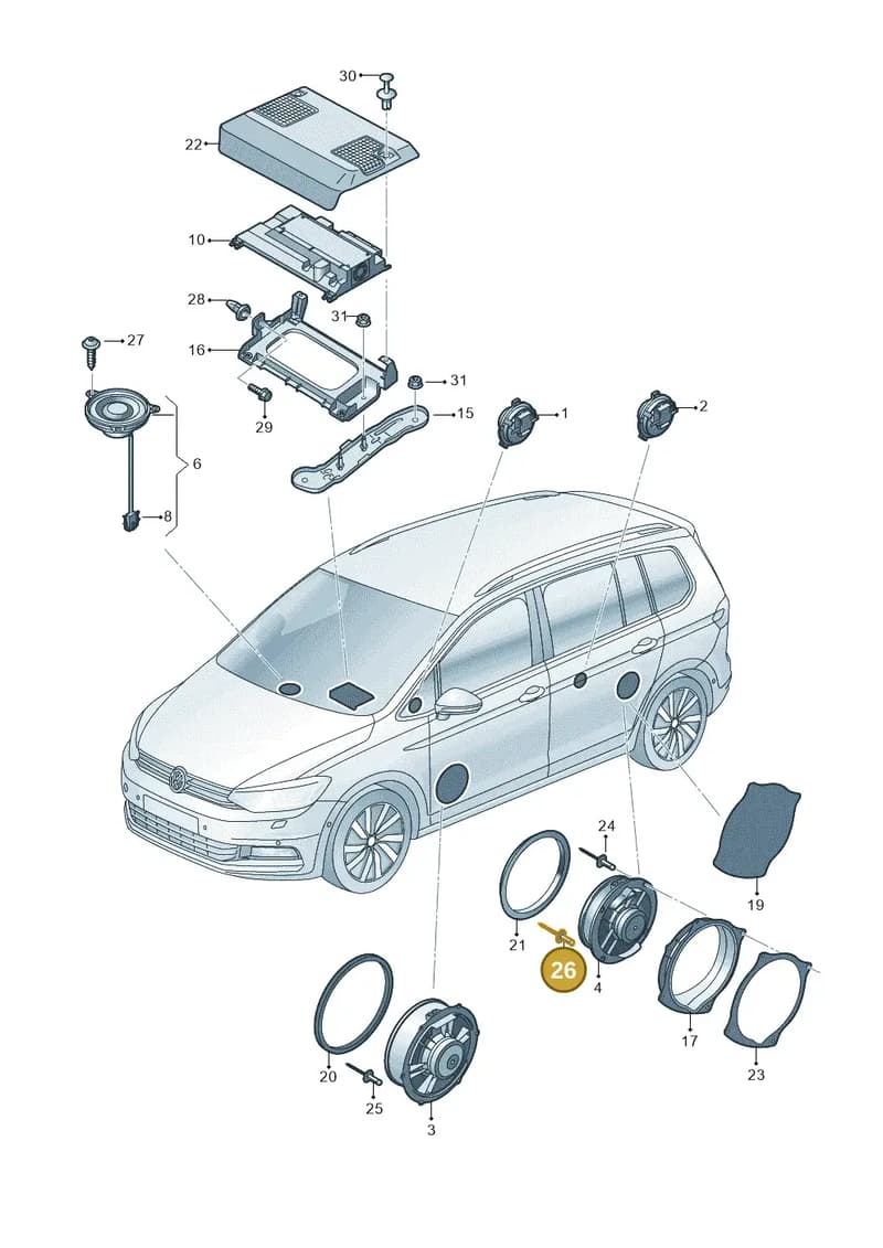N91136901 — Volkswagen Touran (2015-2025) diagram 869035350, position 26
