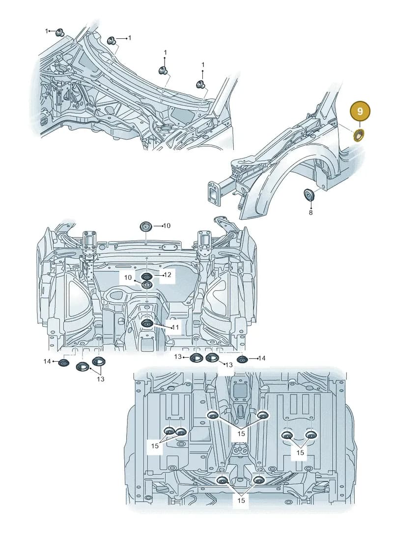 N91137901 — Audi TTS Coupe 2.0 (2010-2014) diagram 609803350, position 9