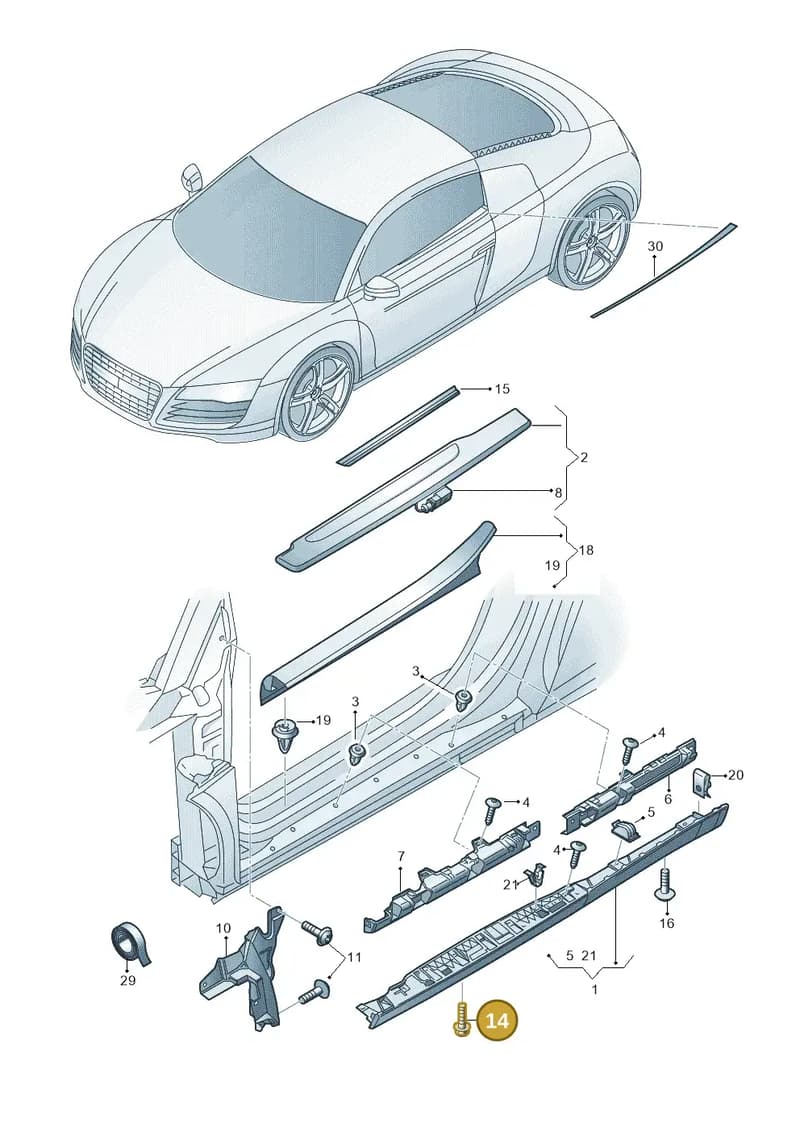 N91139601 — Audi R8                08> (2007-) diagram 618853300, position 14