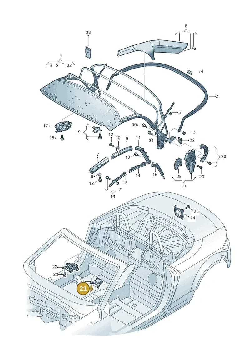 N91139601 — Audi TT RS (2016-2023) diagram 850871100, position 21