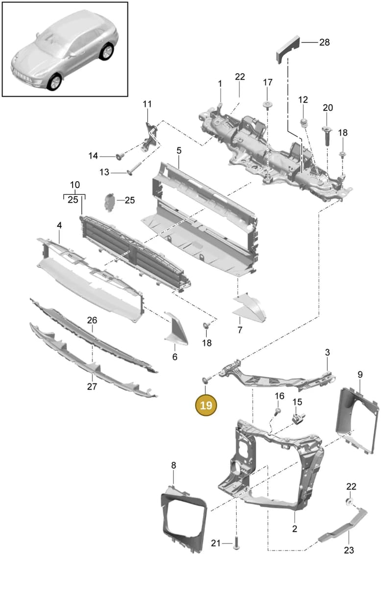 N91140502 — Porsche Macan (2013-2018) diagram p44802010, position 19