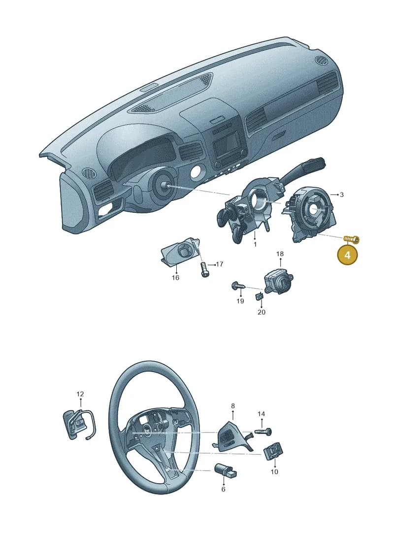 N91142701 — Volkswagen Touareg (2014-2018) diagram 693953500, position 4