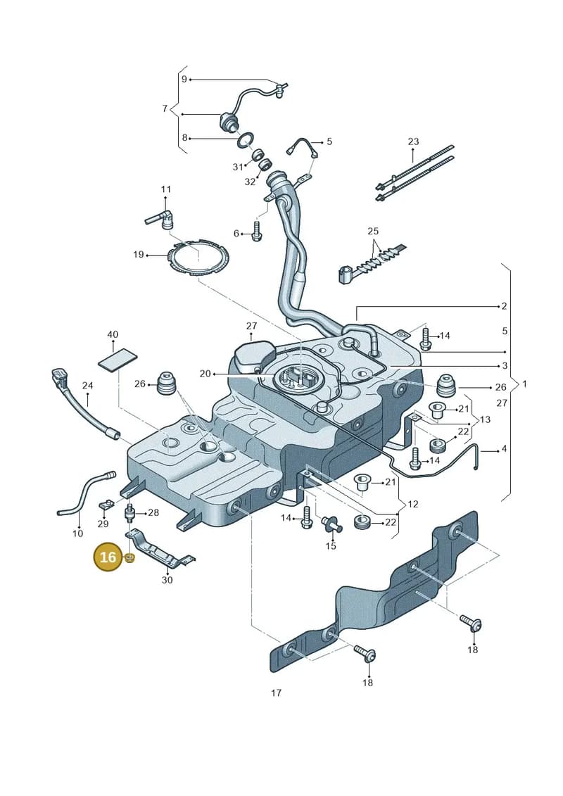 N91145601 — Audi Q5 qu. 2.0 TDI (2012-2017) diagram 647201100, position 16