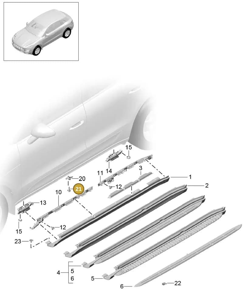 N91145601 — Porsche Macan (2013-2018) diagram p44810010, position 21