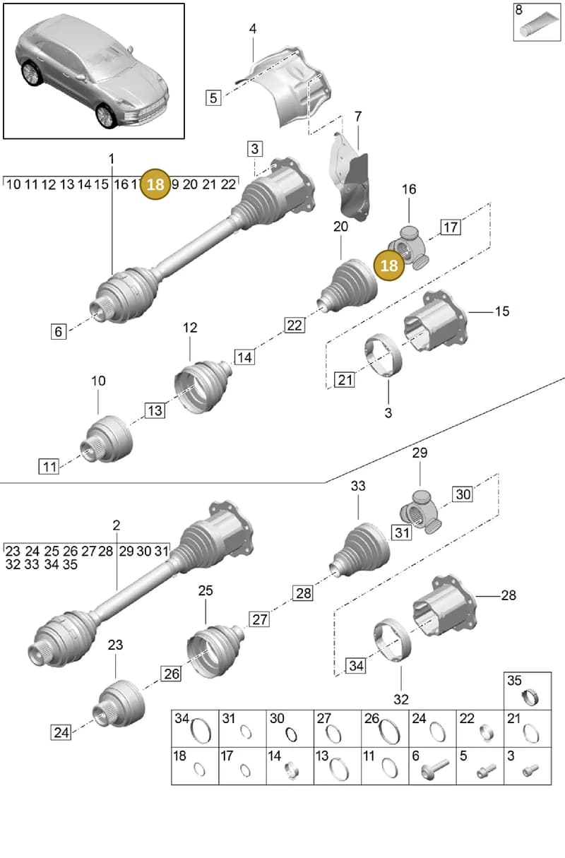 N91146001 — Porsche Macan (2018-2022) diagram p52401030, position 18