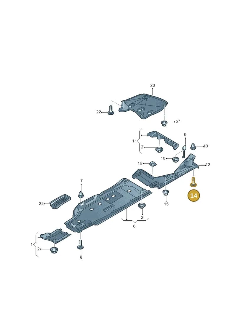 N91163901 — Audi A4L 2.0 (2016-) diagram 216825000, position 14
