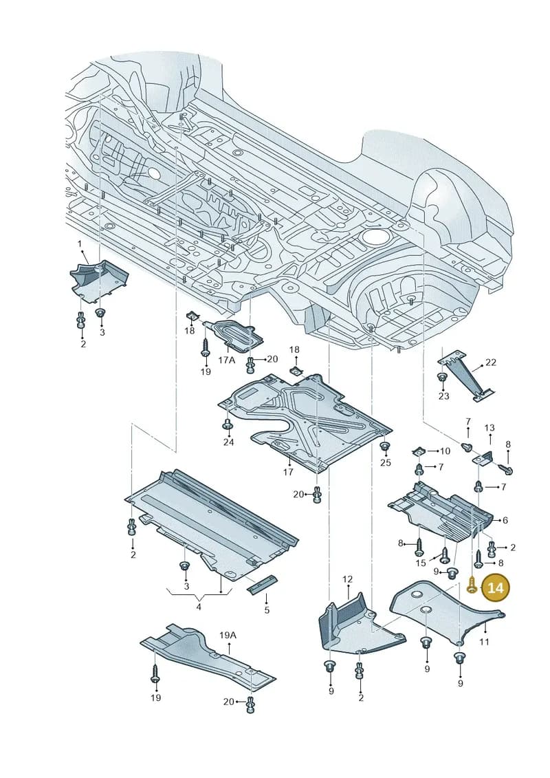 N91163901 — Audi RS4 Av. qu. 4.2 (2012-2015) diagram 620825000, position 14