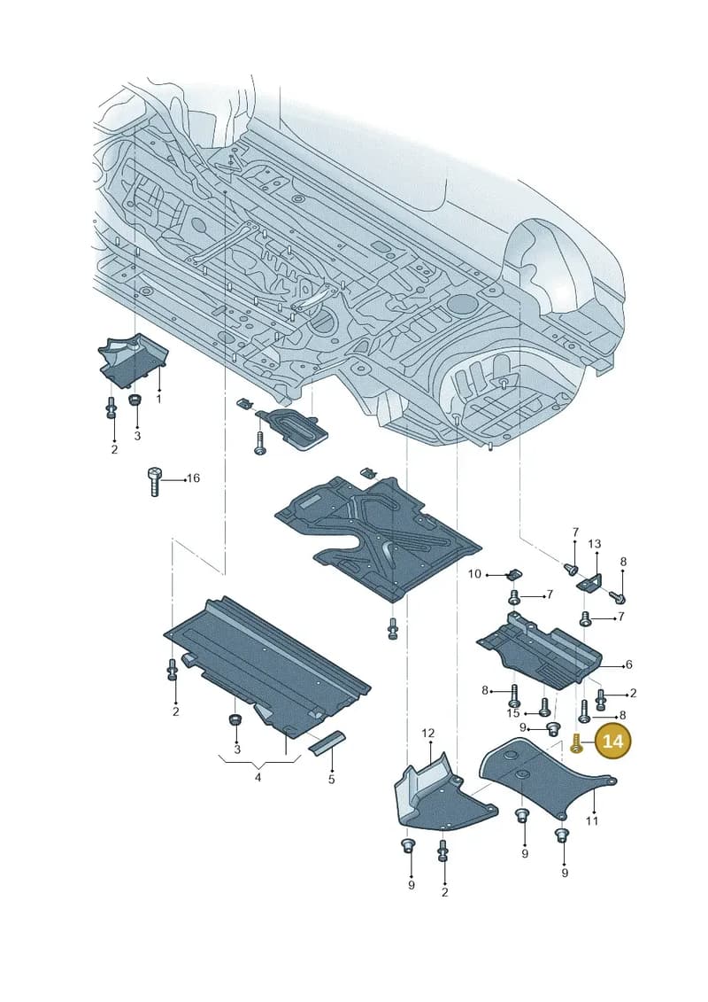 N91163901 — Audi A4L 2.0 (2008-2012) diagram 669825000, position 14