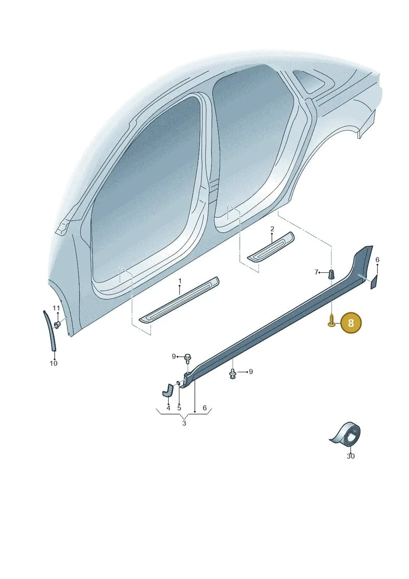 N91163901 — Audi RS4 Av. qu. 4.2 (2012-2015) diagram 750853000, position 8