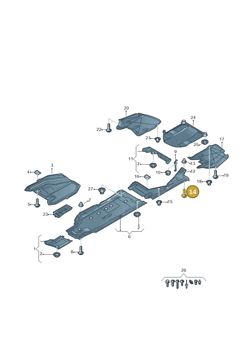N91163901 — Audi A4 (2015-2025) diagram 849825000, position 14