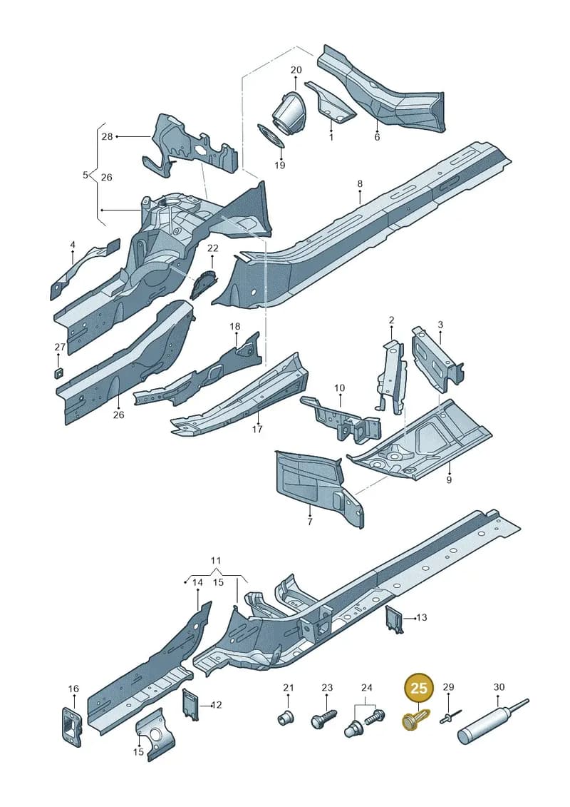 N91164601 — Audi Q5 (2016-2025) diagram 896803000, position 25