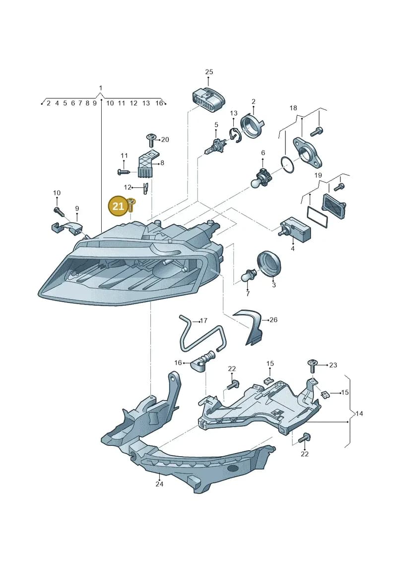 N91171401 — Audi A4 Av. Allroad (2008-2016) diagram 636941000, position 21