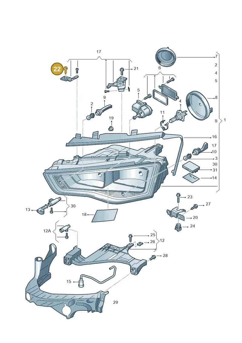 N91171401 — Audi A5 Sportback (2011-2017) diagram 724941000, position 22