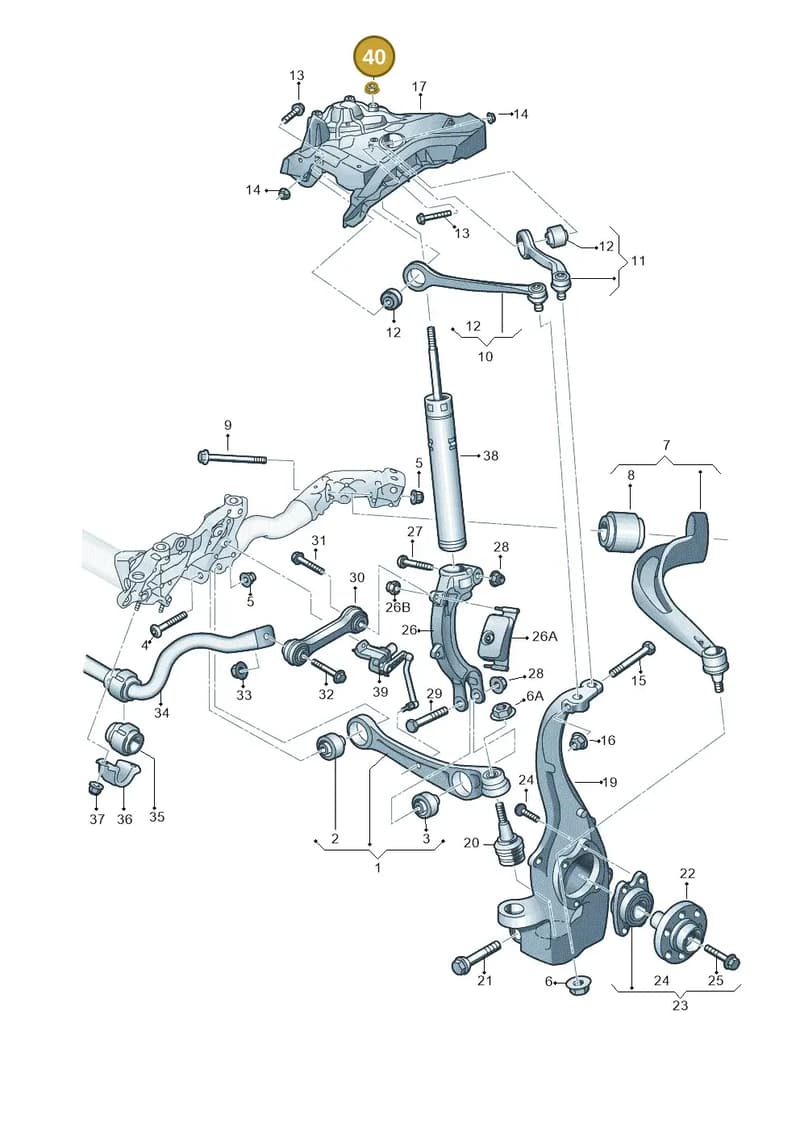 N91182201 — Audi A7 Sportback (2014-2018) diagram 788407000, position 40