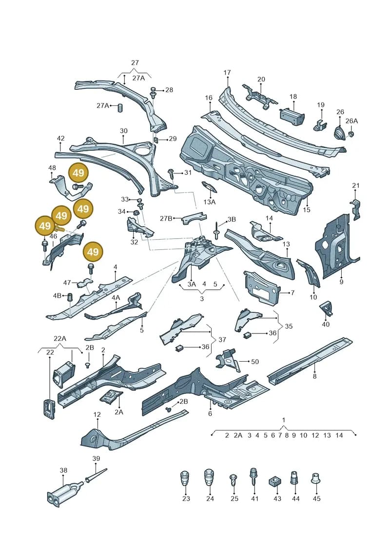 N91188801 — Audi A6 (2014-2018) diagram 711803000, position 49
