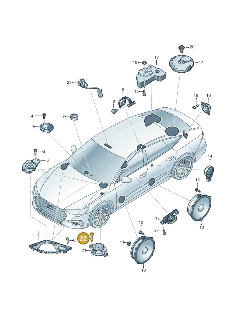 N91193901 — Audi RS7 Sportback (2019-2025) diagram 435035350, position 22