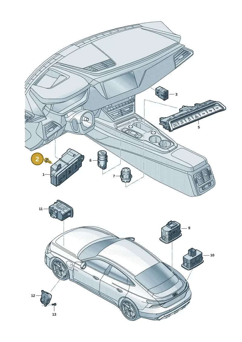 N91193901 — Audi RS e-tron GT (2020-2025) diagram 4j1941500, position 2
