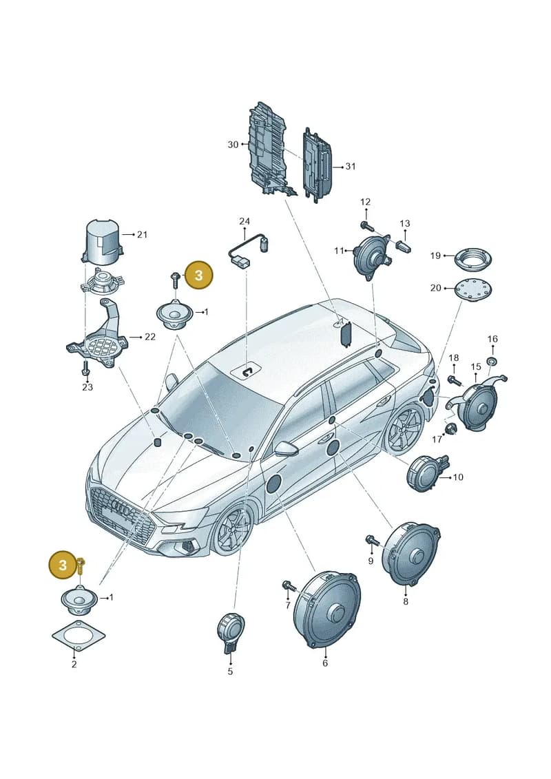 N91193901 — Audi A3 Sportback (2019-2025) diagram 596036360, position 3