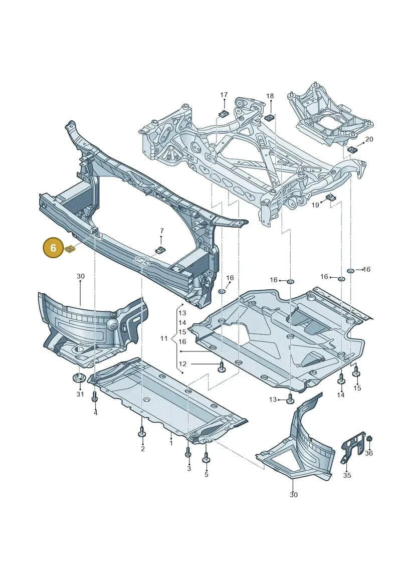 N91194101 — Audi A7 Sportback (2014-2018) diagram 788863250, position 6