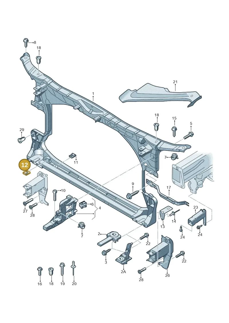 N91194101 — Audi A7 Sportback (2014-2018) diagram 711805000, position 12