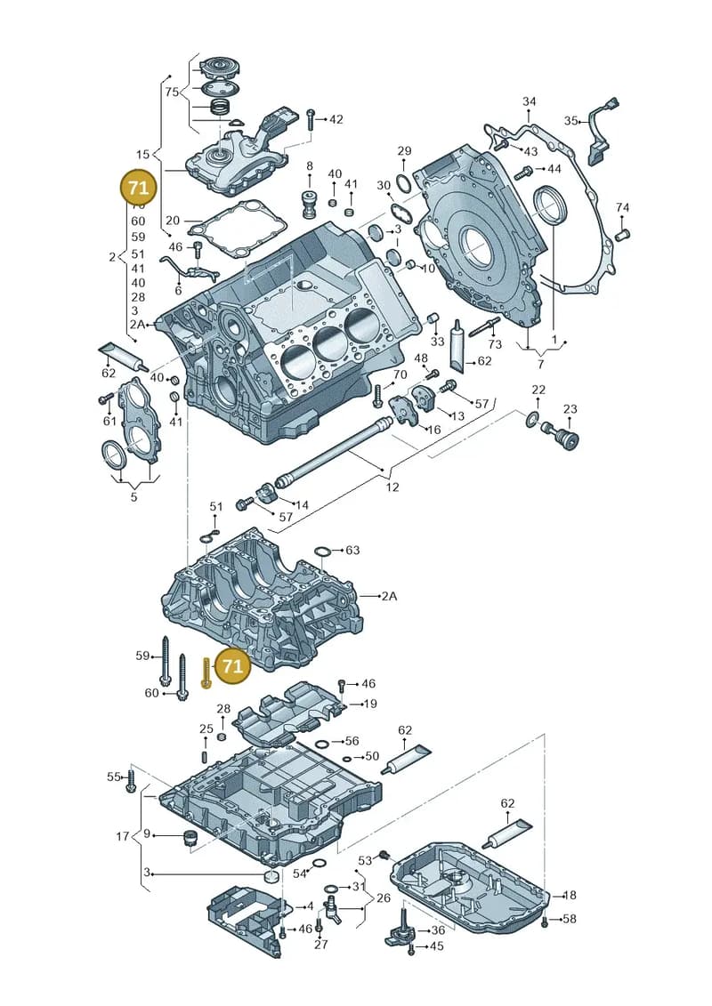 N91199101 — Audi A7 Sportback (2014-2018) diagram 620103100, position 71