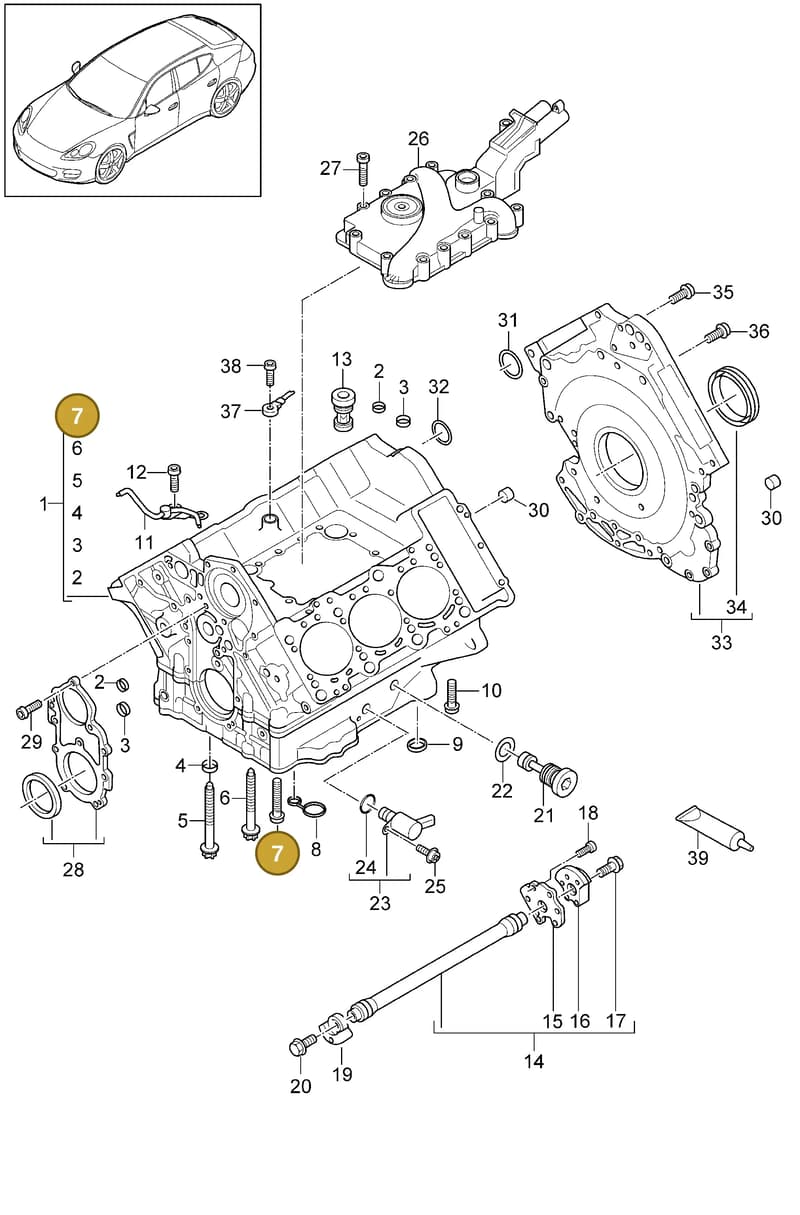 N91199101 — Porsche Panamera (2009-2016) diagram p35101050, position 7