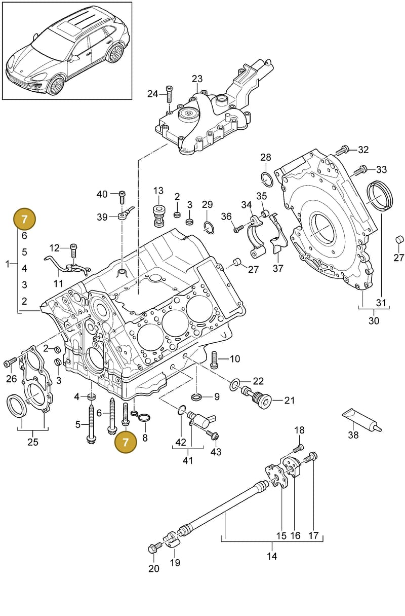 N91199101 — Porsche Cayenne (2010-2018) diagram p37101070, position 7
