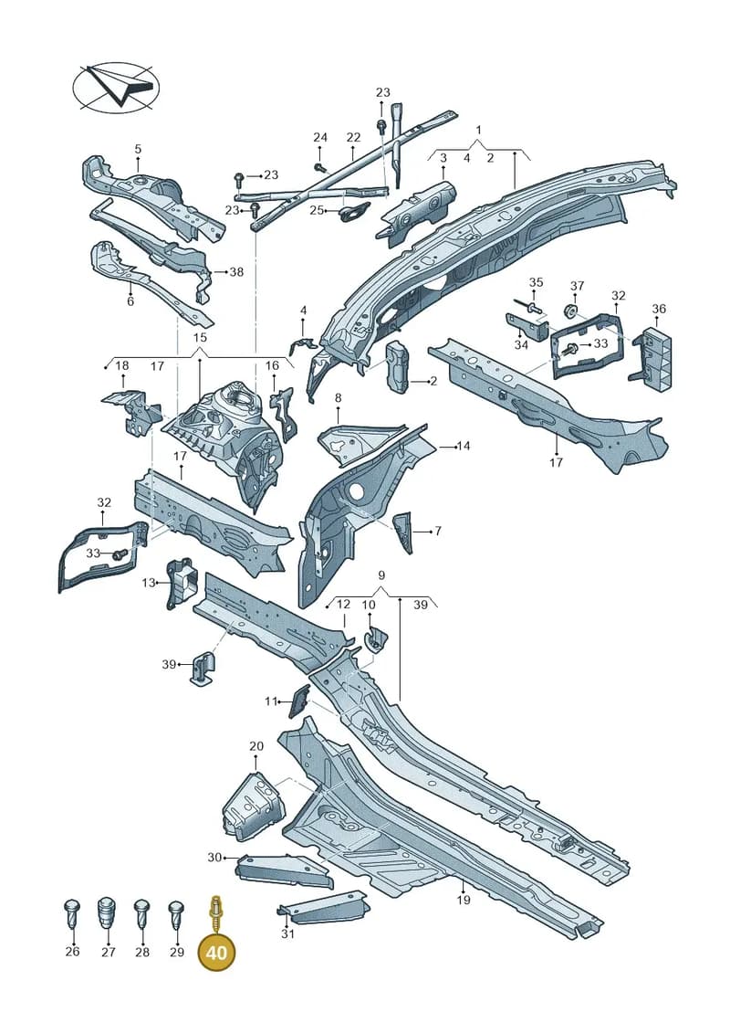 N91199801 — Audi RS7 Sportback (2019-2025) diagram 435803000, position 40