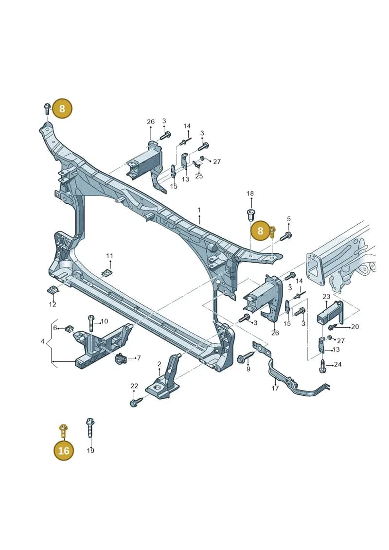 N91202901 — Audi RS6 Avant (2013-2018) diagram 758805000, position 8+16