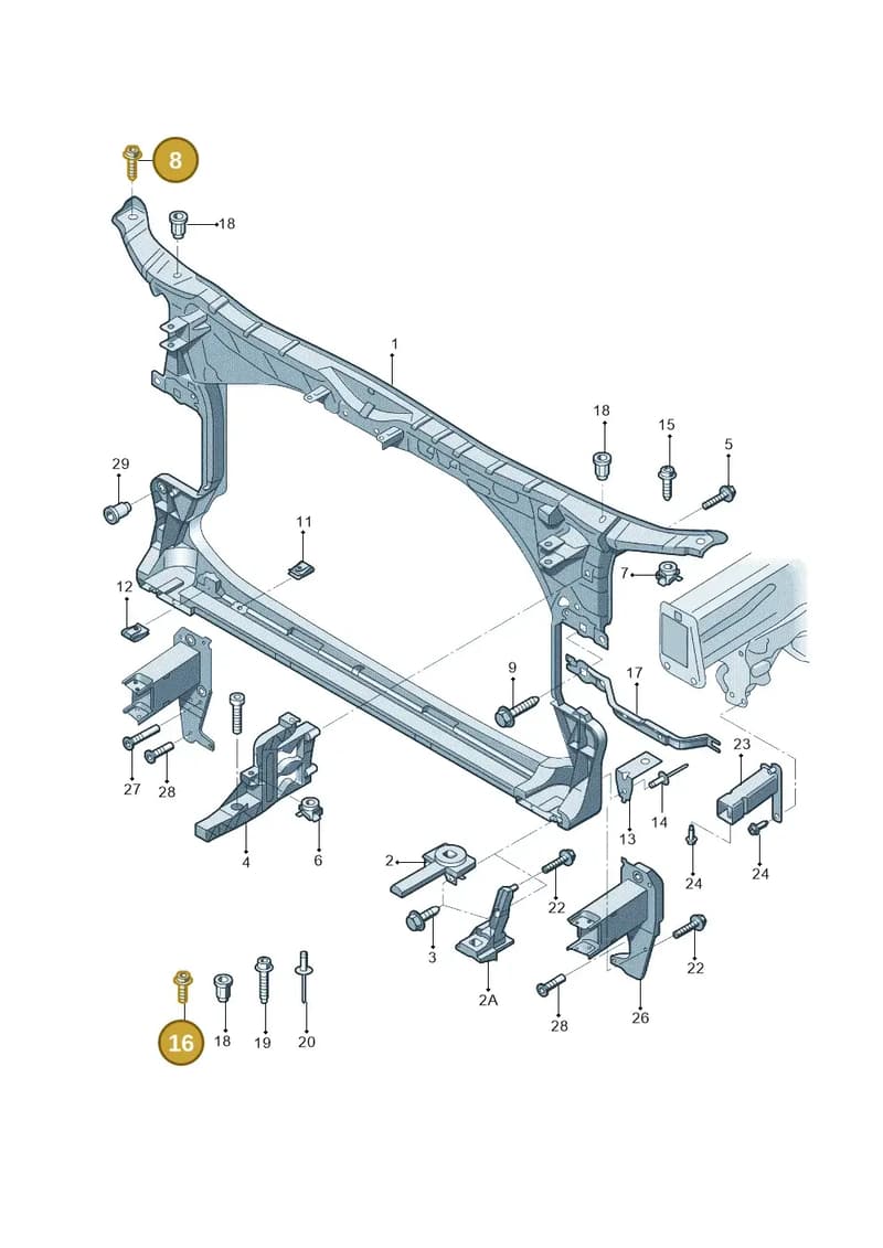 N91202901 — Audi A6 1.8 (2015-2019) diagram 887805000, position 8+16