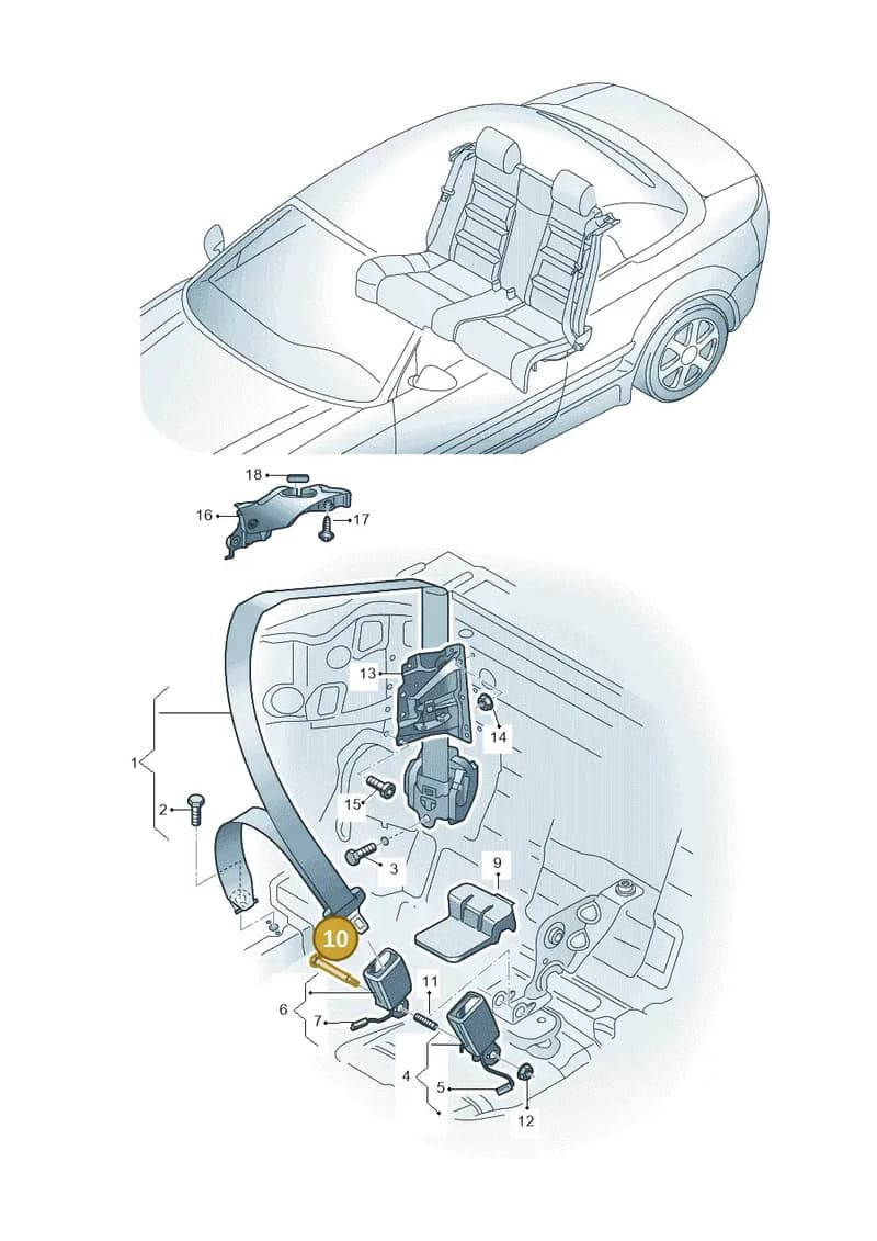 N91233001 — Audi A5 Cabriolet (2016-2025) diagram 848857700, position 10