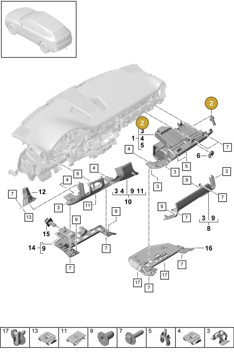 N91235201 — Porsche Cayenne (2017-2023) diagram p51809010, position 2