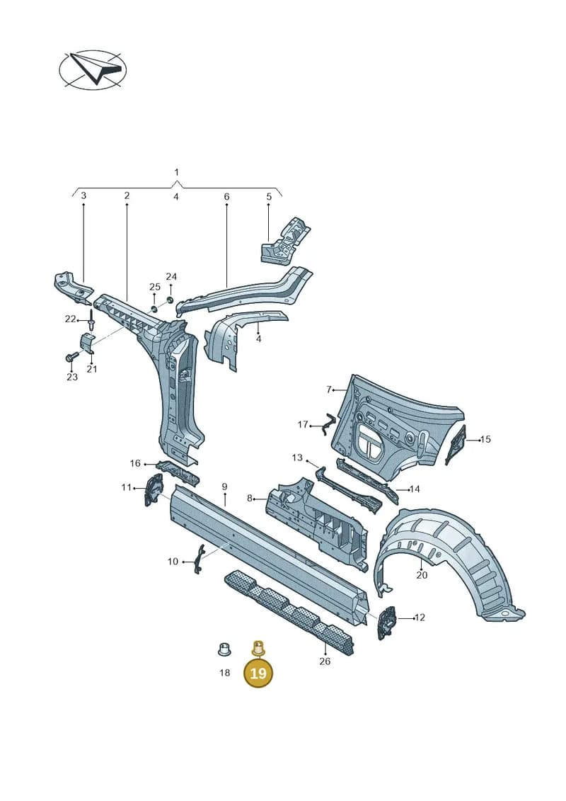 N91237601 — Audi TT RS (2016-2023) diagram 850809100, position 19