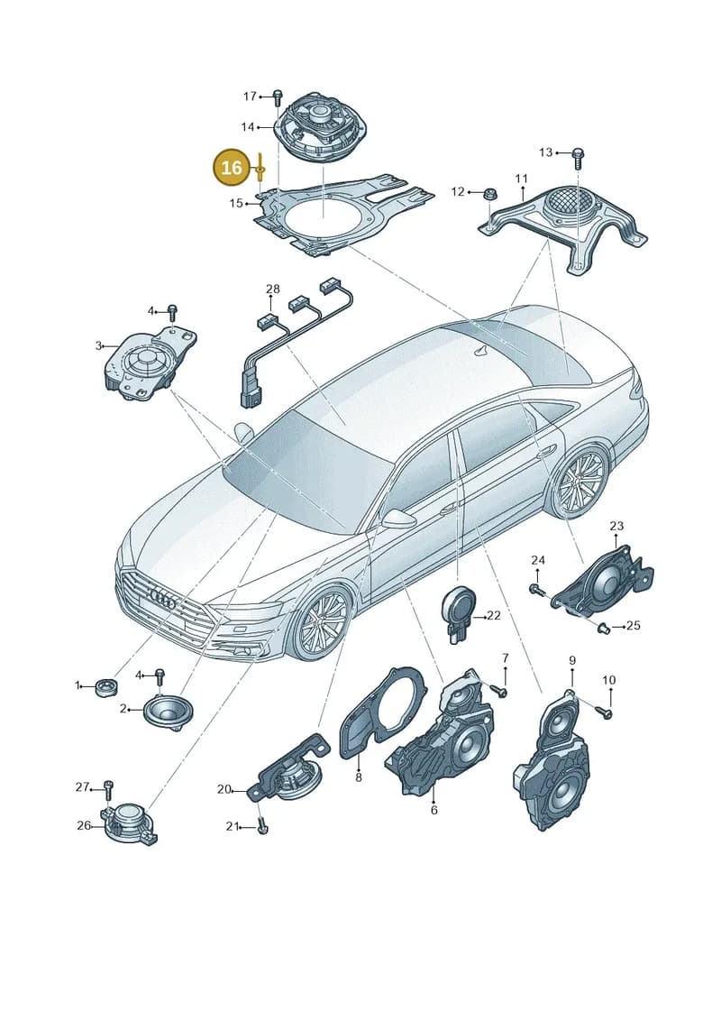N91237601 — Audi A8 (2017-2025) diagram 838035350, position 16