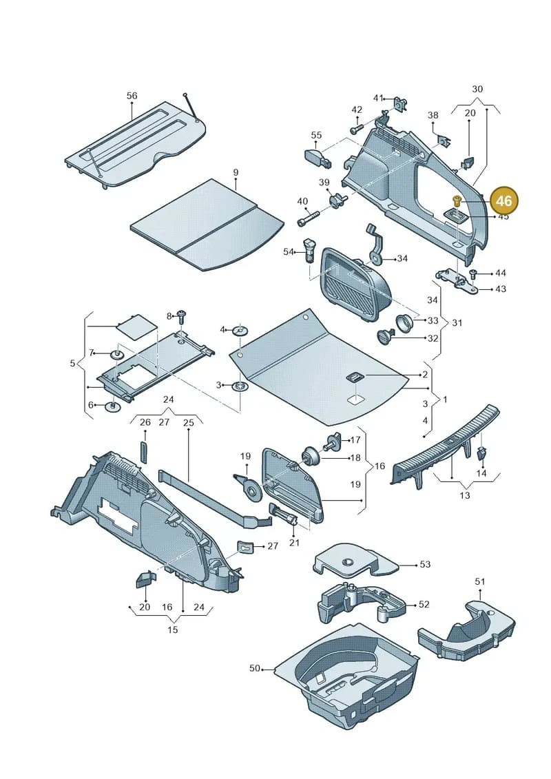 N91243001 — Audi A5 Sportback (2011-2017) diagram 620863900, position 46