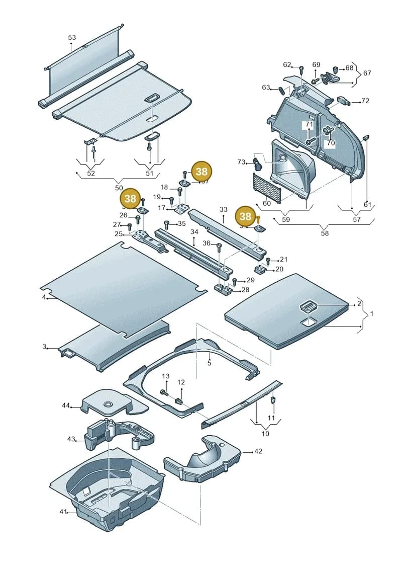 N91243001 — Audi RS4 Av. qu. 4.2 (2012-2015) diagram 636863900, position 38