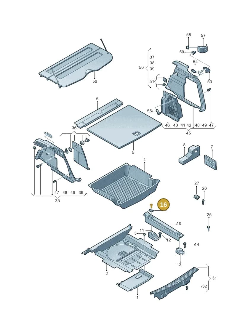 N91243001 — Audi Q5 (2009-2018) diagram 687863090, position 16