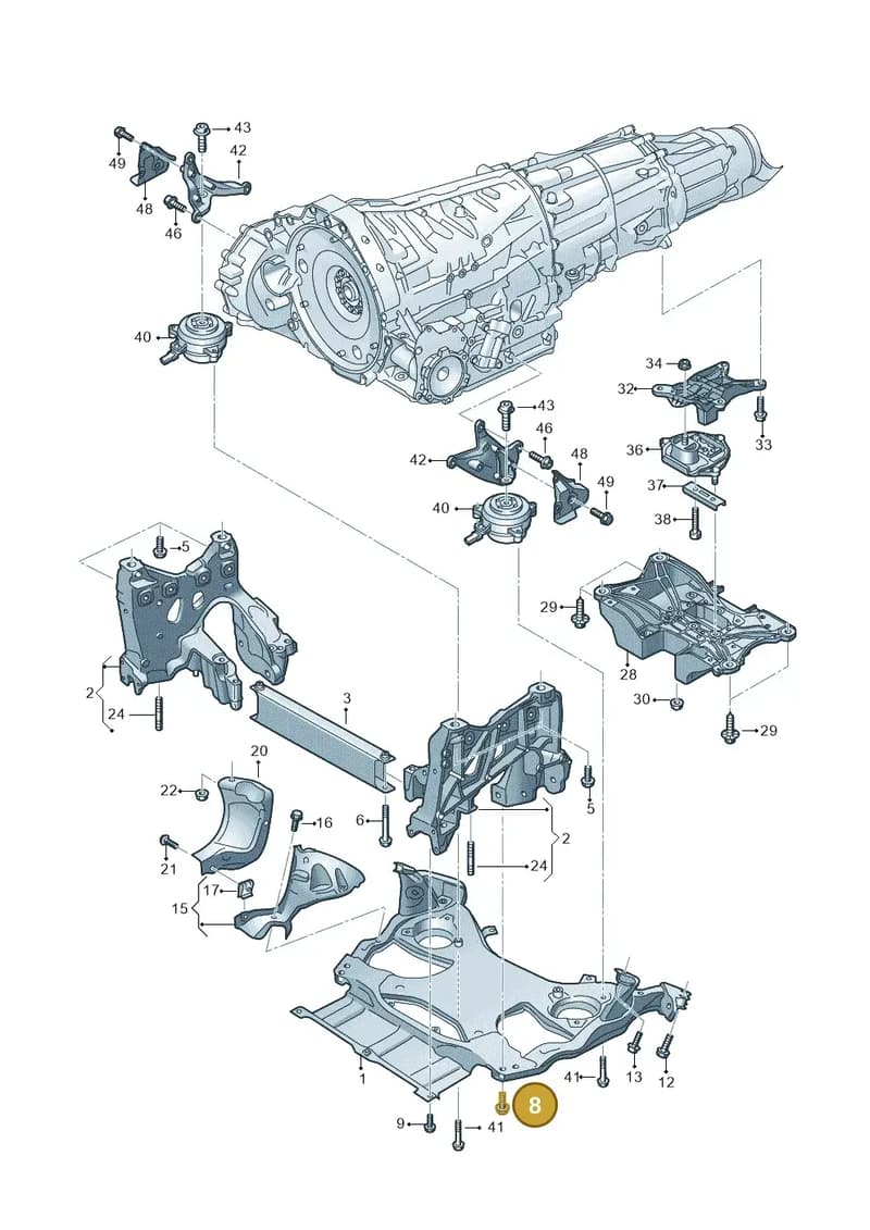 N91243301 — Audi A8 (2017-2025) diagram 838399400, position 8
