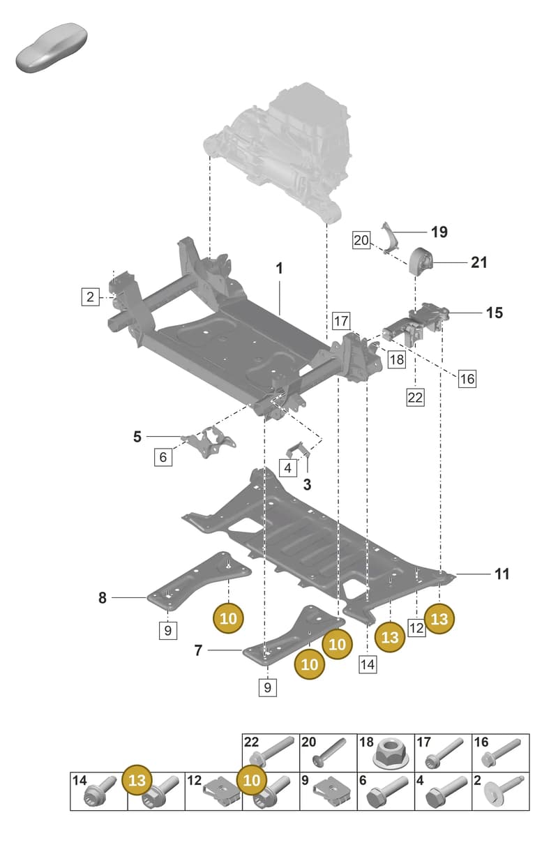 N91243701 — Porsche Taycan Sport Turismo (2019-2024) diagram p56401000, position 10+13