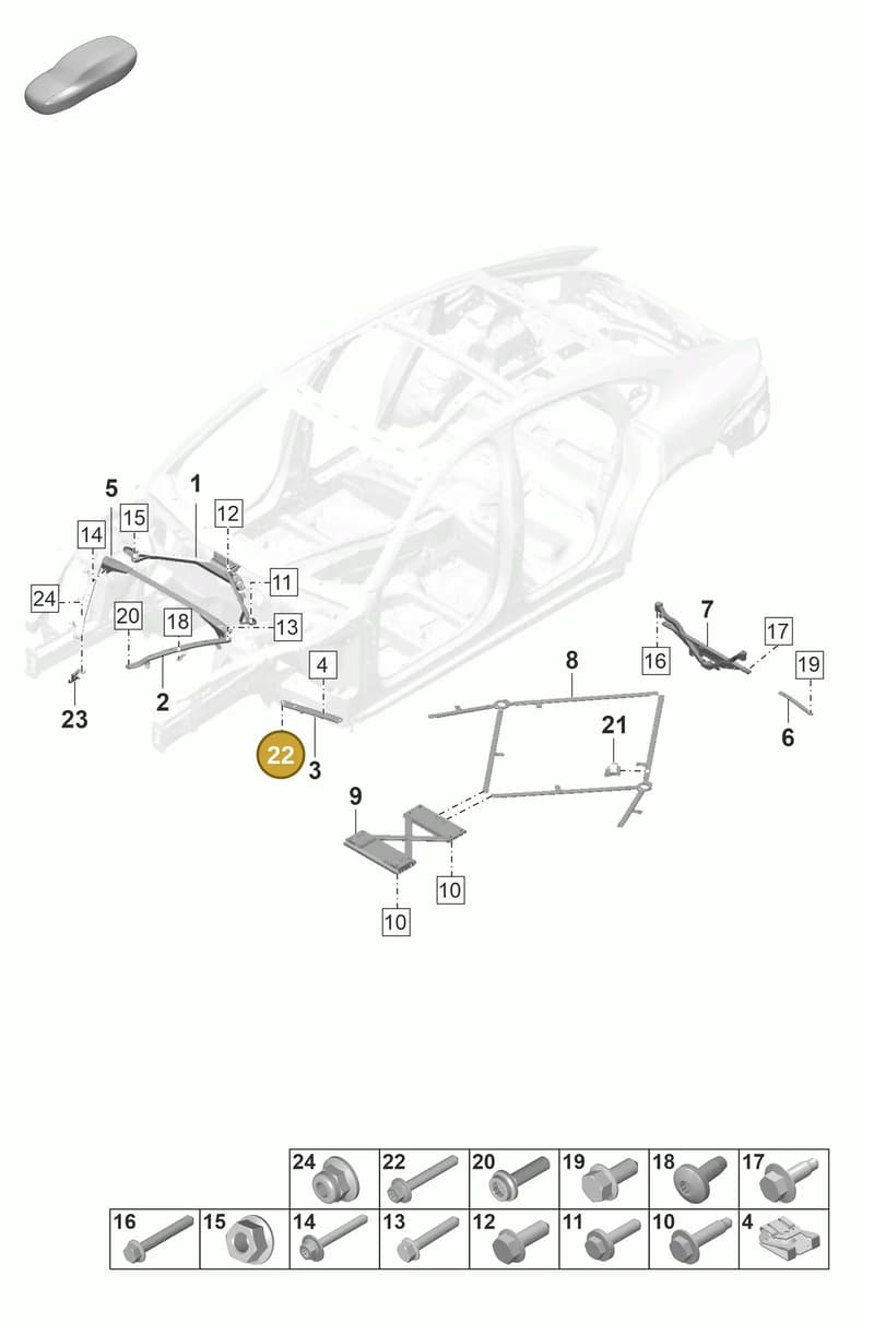 N91244301 — Porsche Panamera (2020-2023) diagram p58801150, position 22