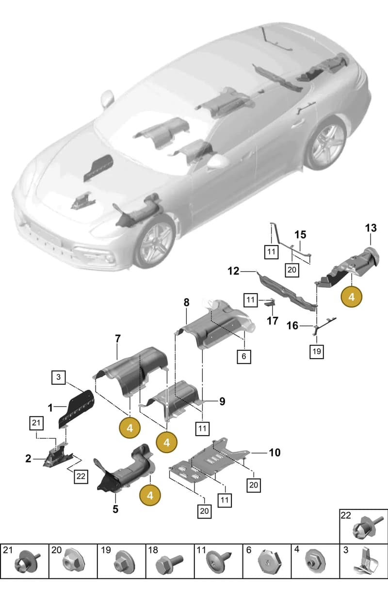 N91247501 — Porsche Panamera (2016-2020) diagram p49801080, position 4
