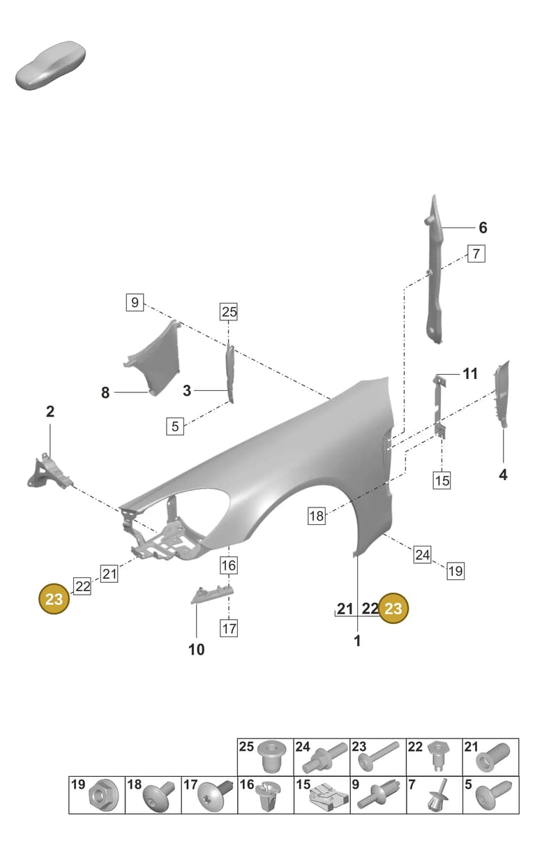 N91250901 — Porsche Panamera (2020-2023) diagram p58801400, position 23