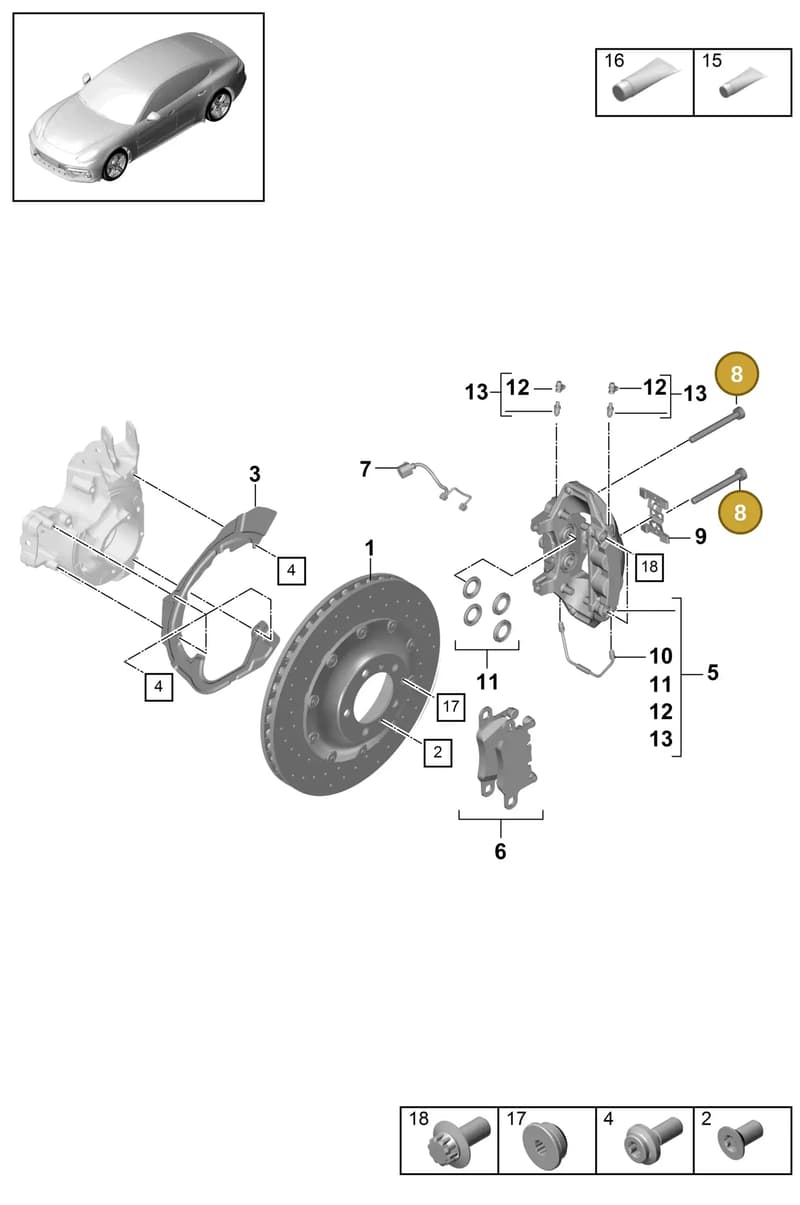 N91252201 — Porsche Panamera (2016-2020) diagram p49603020, position 8
