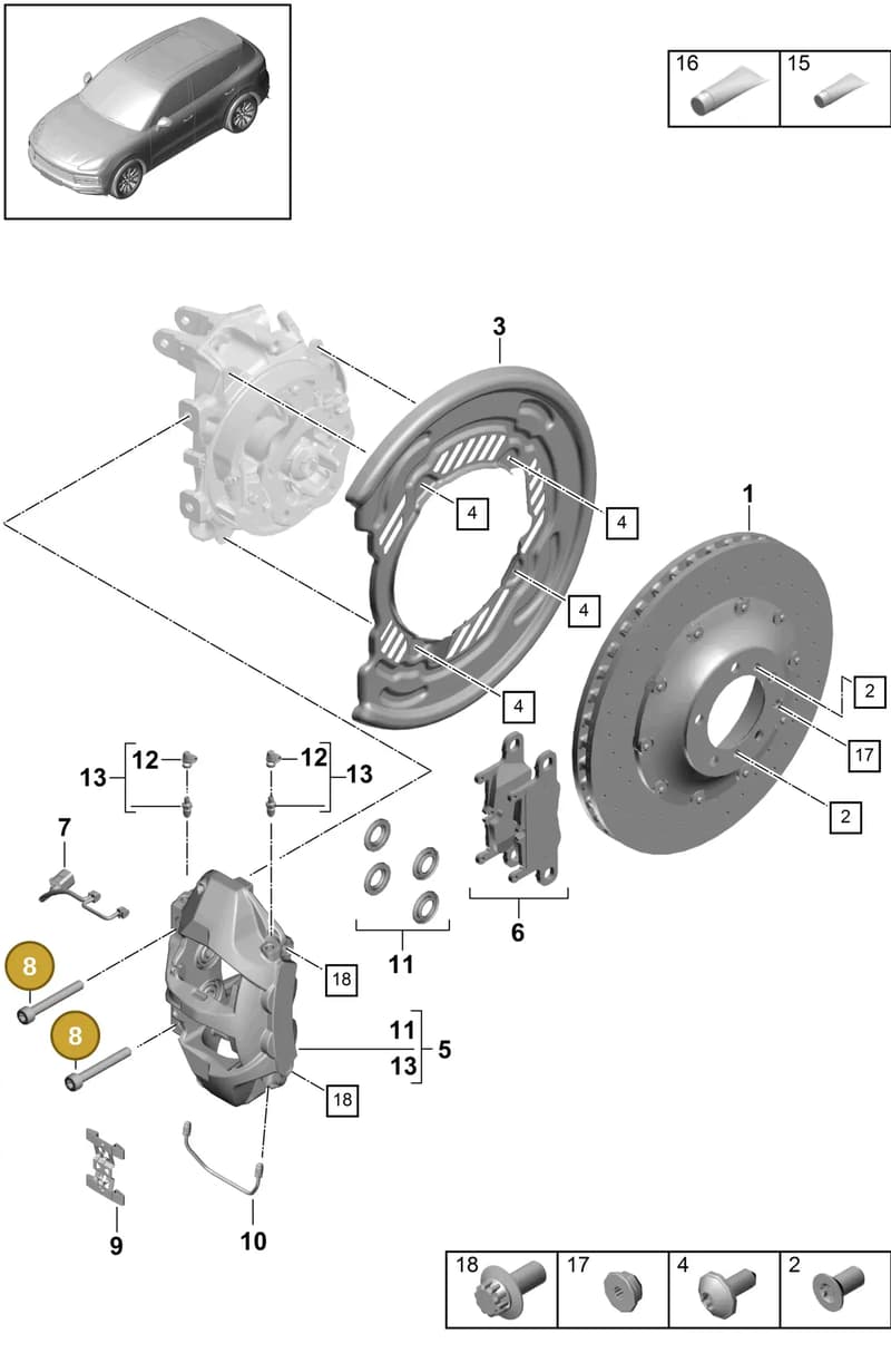 N91252201 — Porsche Cayenne (2017-2023) diagram p51603020, position 8