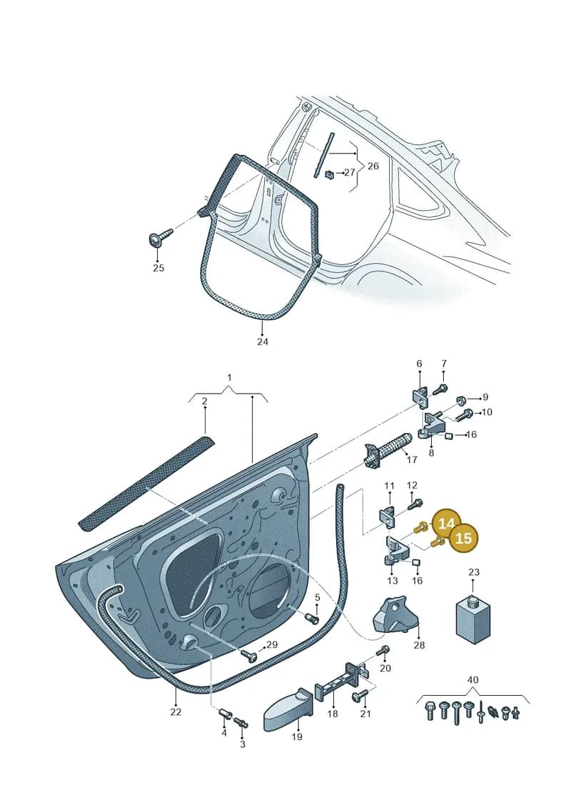 N91254901 — Audi RS5 Sportback (2017-2025) diagram 897833100, position 14+15