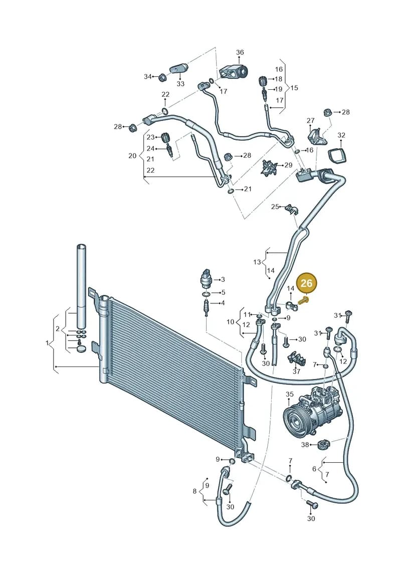N91257001 — Audi RS5 Sportback (2017-2025) diagram 849260400, position 26