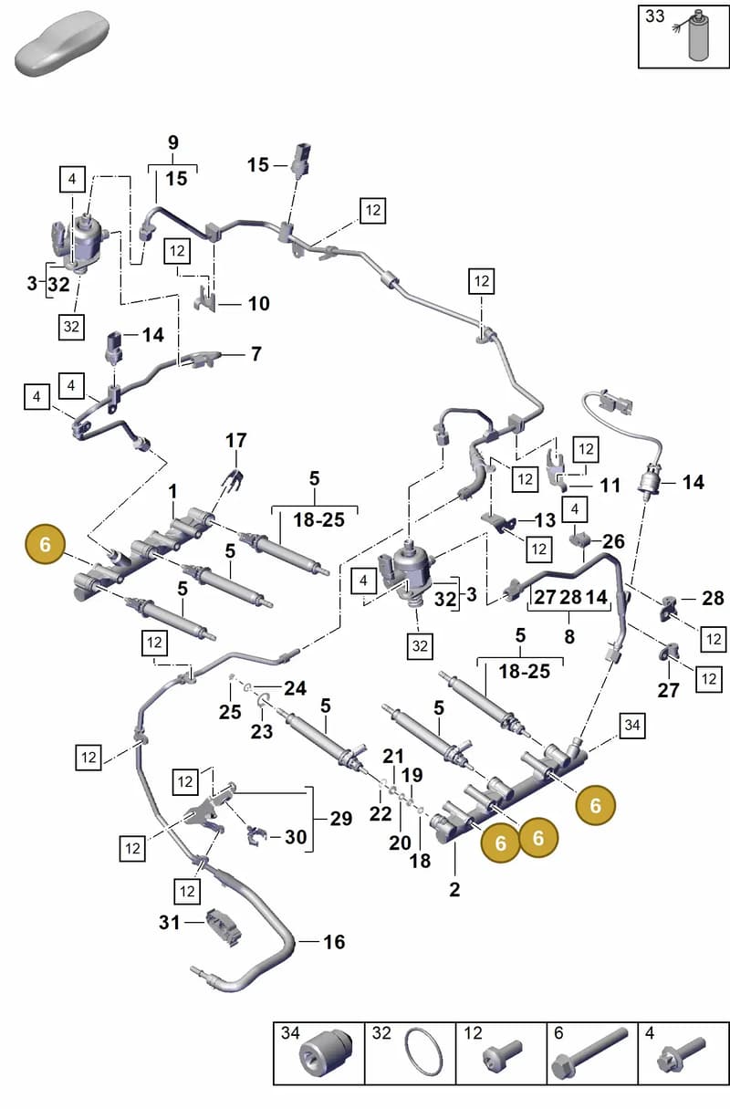 N91257801 — Porsche Boxster Spyder (2019-2020) diagram p55107000, position 6