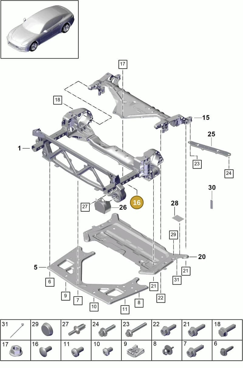 N91259801 — Porsche Panamera (2016-2020) diagram p49401000, position 16