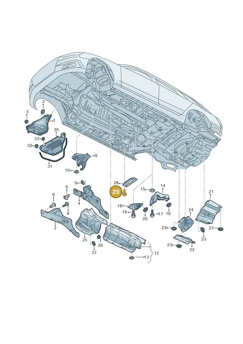 N91264101 — Audi A5 Sportback (2016-2025) diagram 849804000, position 29